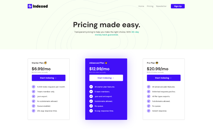 Pricing Page